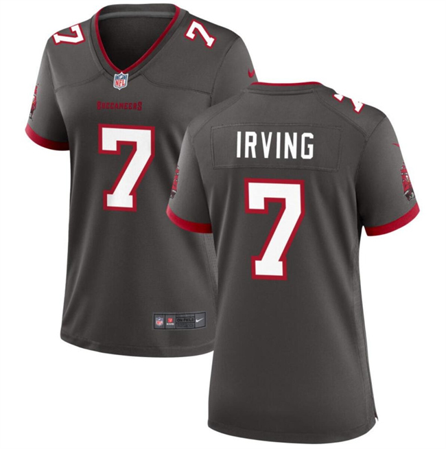 Women's Tampa Bay Buccanee #7 Bucky Irving Grey Stitched Game Jersey(Run Small) Women's Tampa Bay Buccanee #7 Bucky Irving Grey Stitched Game Jersey(Run Small)