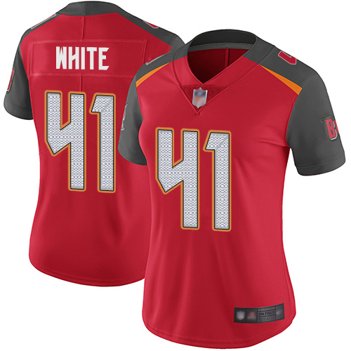 Buccaneers #41 Devin White Red Team Color Women's Stitched Football Vapor Untouchable Limited Jersey Buccaneers #41 Devin White Red Team Color Women's Stitched Football Vapor Untouchable Limited Jersey