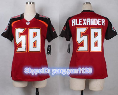 Nike Buccaneers #58 Kwon Alexander Red Team Color Women's Stitched NFL New Elite Jersey