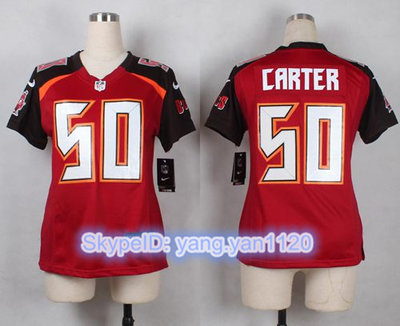 Nike Buccaneers #50 Bruce Carter Red Team Color Women's Stitched NFL New Elite Jersey