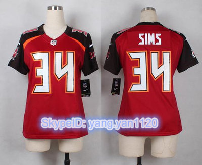 Nike Buccaneers #34 Charles Sims Red Team Color Women's Stitched NFL New Elite Jersey Nike Buccaneers #34 Charles Sims Red Team Color Women's Stitched NFL New Elite Jersey