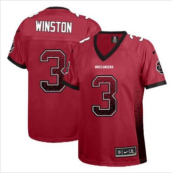 Women New Buccaneers #3 Jameis Winston Red Team Color Men's Stitched NFL Elite Drift Fashion Jersey