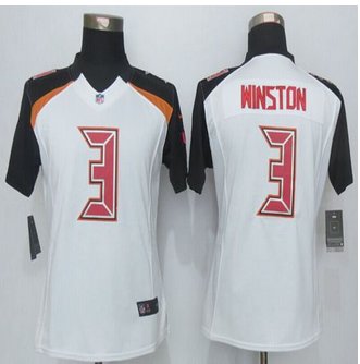 Women New Buccaneers #3 Jameis Winston White Stitched NFL New Limited jersey