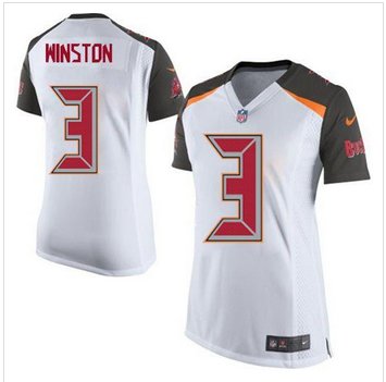 Women New Buccaneers #3 Jameis Winston White Stitched NFL New Elite Jersey