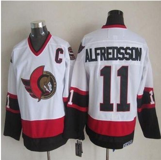 Ottawa Senators #11 Daniel Alfredsson White CCM Throwback Stitched NHL jersey