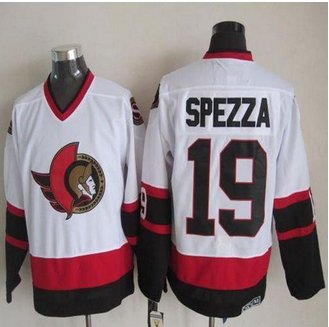 Ottawa Senators #19 Jason Spezza White CCM Throwback Stitched NHL Jersey