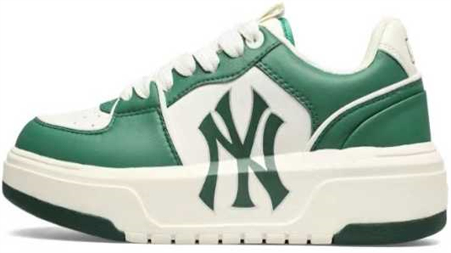 Men's New York Yankees Chunky Liner Baseball Shoes Sneakers White Green 001