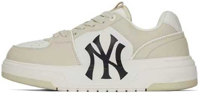 Men's New York Yankees Chunky Liner Baseball Shoes Sneakers White Cream 003