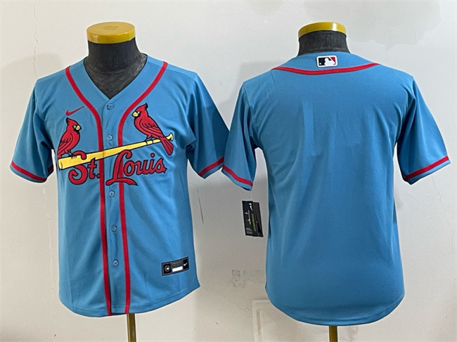 Youth St. Louis Cardinals Blank Blue Cool Base Stitched Baseball Jersey
