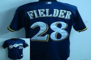 Kids Milwaukee Brewers 28 Prince Fielder blue