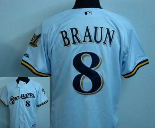 KIDS Milwaukee Brewers 8 Ryan Braun white