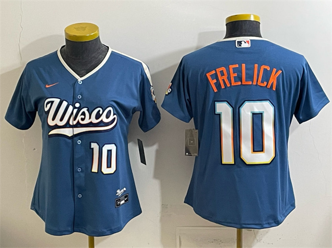 Youth Milwaukee Brewers #10 Sal Frelick Mineral Blue 2026 City Connect Stadium Stitched Baseball Jersey