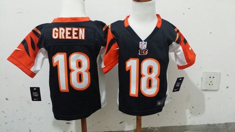 2-6 Years Old Kids A.J. Green Cincinnati Bengals #18 Black Stitched Nike Jersey