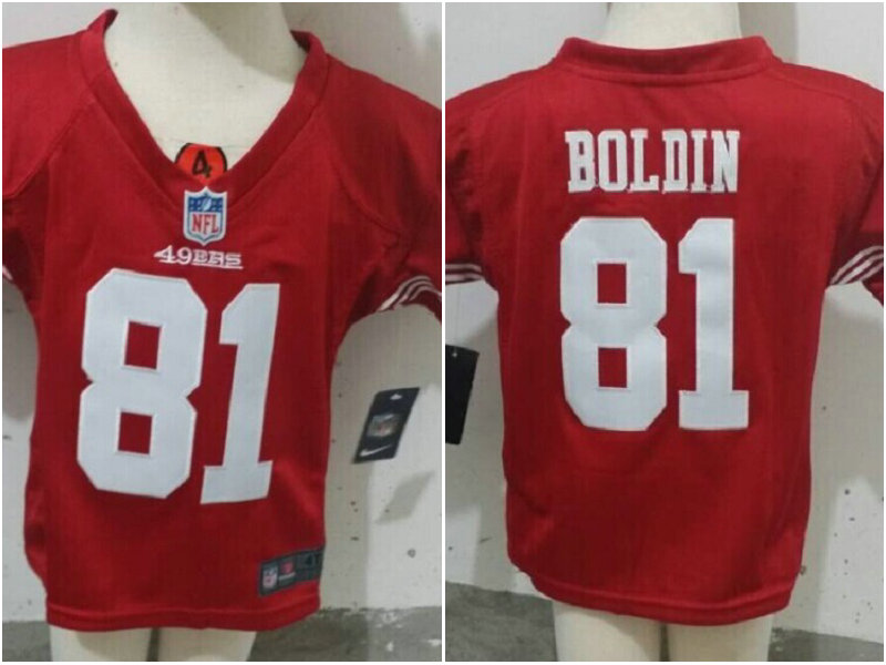 3-6 Years Old Anquan Boldin San Francisco 49ers #81 Red Stitched Nike Jersey