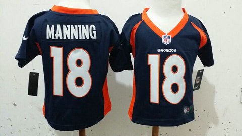 2-6 Kids Peyton Manning Denver Broncos #18 Blue Nike Game Jersey