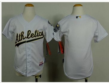 Youth MLB Athletics Blank White Cool Base Baseball Jersey