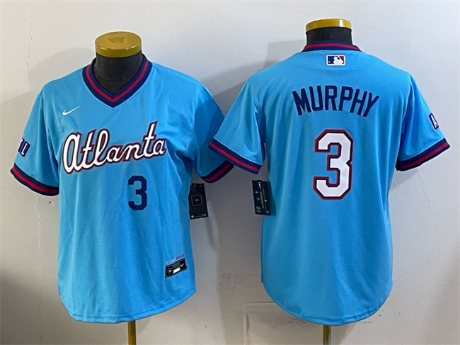 Youth Atlanta Braves #3 Dale Murphy Powder Blue 2026 City Connect Stadium Stitched Baseball Jersey