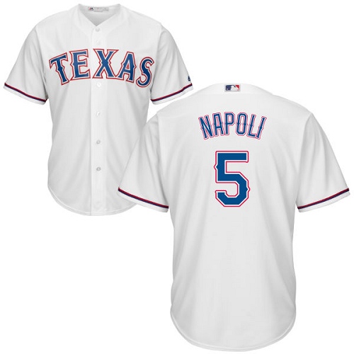 Rangers #5 Mike Napoli White Cool Base Stitched Youth MLB Jersey