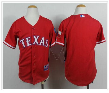 Texas Rangers Blank Red Cool Base Stitched Youth Baseball Jersey