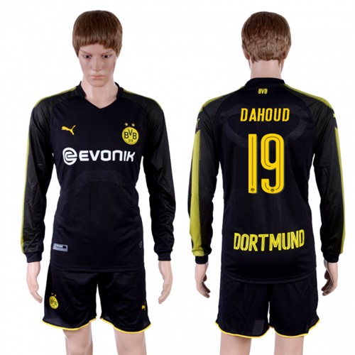 Dortmund #19 Dahoud Away Long Sleeves Soccer Club Jersey