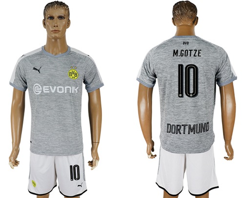 Dortmund #10 M.Gotze Grey Soccer Club Jersey
