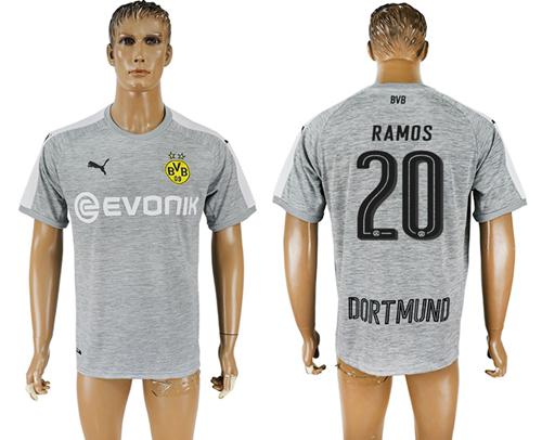 Dortmund #20 Ramos Grey Soccer Club Jersey Dortmund #20 Ramos Grey Soccer Club Jersey