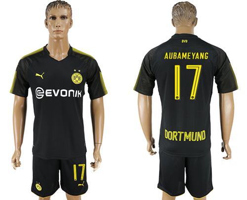 Dortmund #17 Aubameyang Away Soccer Club Jersey Dortmund #17 Aubameyang Away Soccer Club Jersey