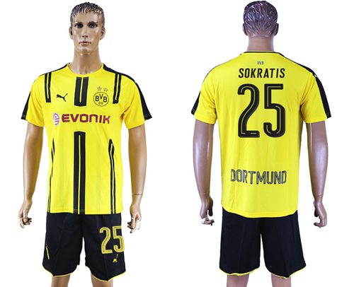 Dortmund #25 Sokratis Home Soccer Club Jersey Dortmund #25 Sokratis Home Soccer Club Jersey