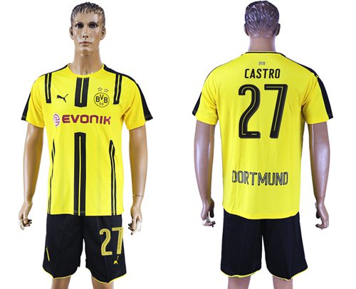 Dortmund #27 Castro Home Soccer Club Jersey Dortmund #27 Castro Home Soccer Club Jersey