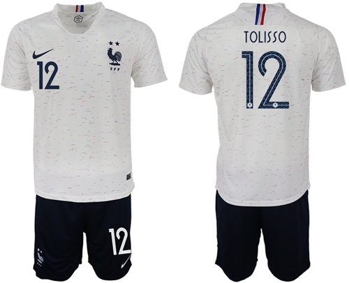 France #12 Tolisso Away Soccer Country Jersey