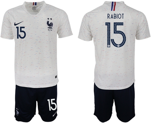 France #15 Rabiot Away Soccer Country Jersey