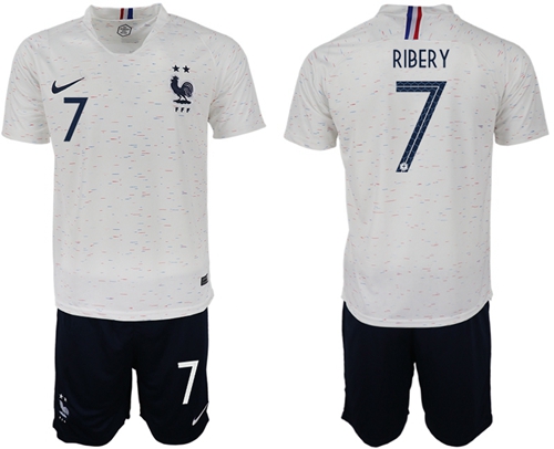 France #7 Ribery Away Soccer Country Jersey
