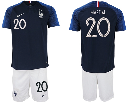 France #20 Martial Home Soccer Country Jersey