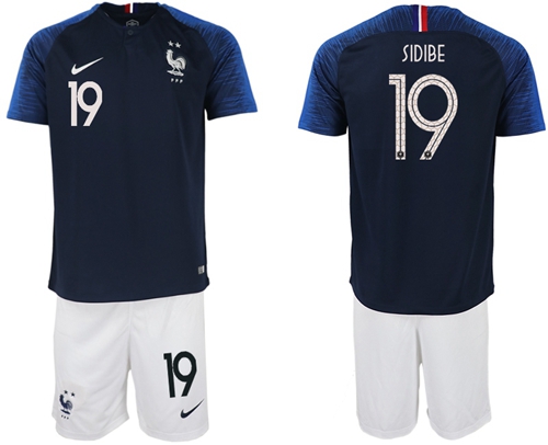 France #19 Sidibe Home Soccer Country Jersey