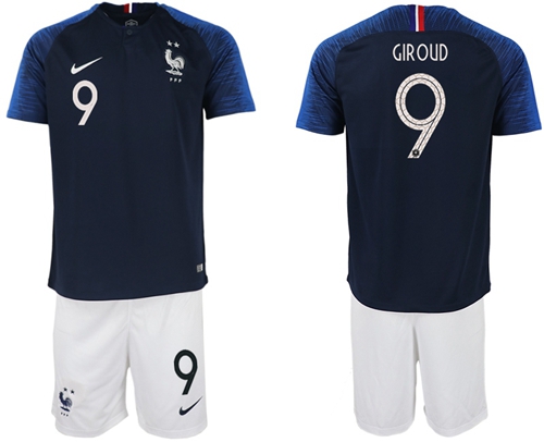 France #9 Giroud Home Soccer Country Jersey