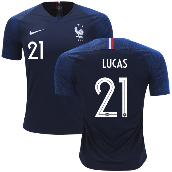 France #21 Lucas Home Soccer Country Jersey