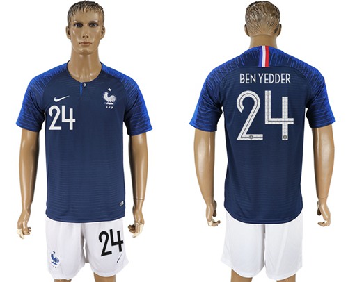 France #24 Ben Yedder Home Soccer Country Jersey