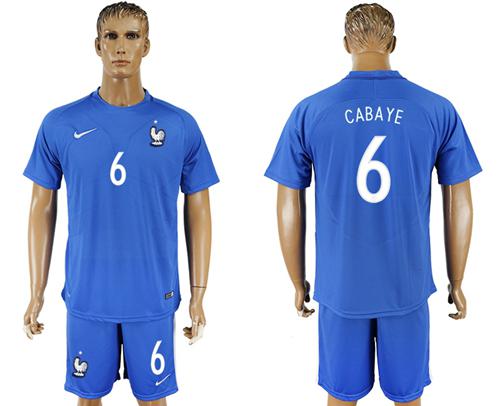 France #6 Cabaye Home Soccer Country Jersey