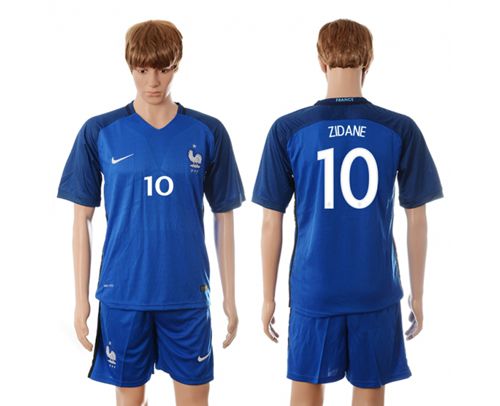 france-050France #10 Zidane Blue Soccer Country Jersey