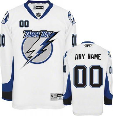 Customized Tampa Bay Lightning Jersey White Road Man Jersey