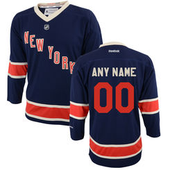 Reebok New York Rangers Youth Replica Alternate Custom Jersey - Navy Blue