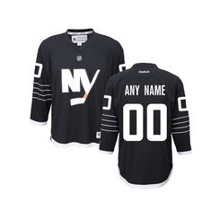 Youth New York Islanders Reebok Black Custom Replica Alternate Jersey