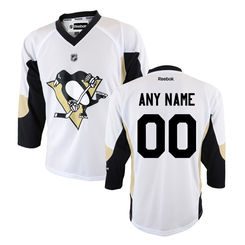 Reebok Pittsburgh Penguins Youth Replica Away Custom Jersey - White