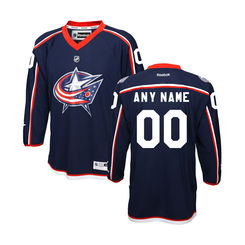 Youth Columbus Blue Jackets Reebok Navy Custom Home Replica Jersey
