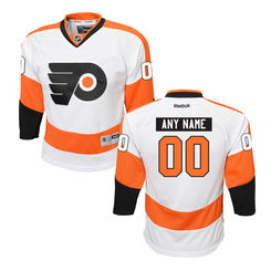 Youth Philadelphia Flyers Reebok White Custom Premier Away Jersey