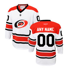 Youth Carolina Hurricanes Reebok White Custom Replica Away Jersey