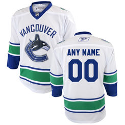 Reebok Vancouver Canucks Youth Replica Away Custom Jersey - White