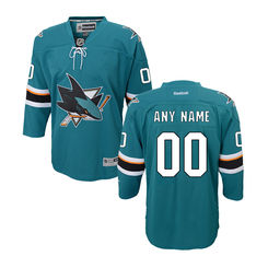 Youth San Jose Sharks Reebok Teal Custom Premier Home Jersey