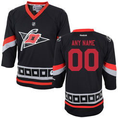 Reebok Carolina Hurricanes Youth Replica Alternate Custom Jersey - Black