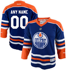 Reebok Edmonton Oilers Youth Replica Home Custom Jersey - Royal Blue